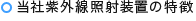 当社紫外線照射装置の特徴